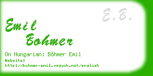 emil bohmer business card